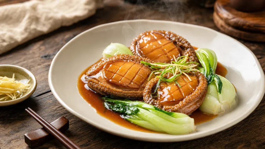 鮑魚料理煮老、有腥味怎麼辦？從選形態到補救一次搞懂：盤中紅燒鮑魚佐青江菜
