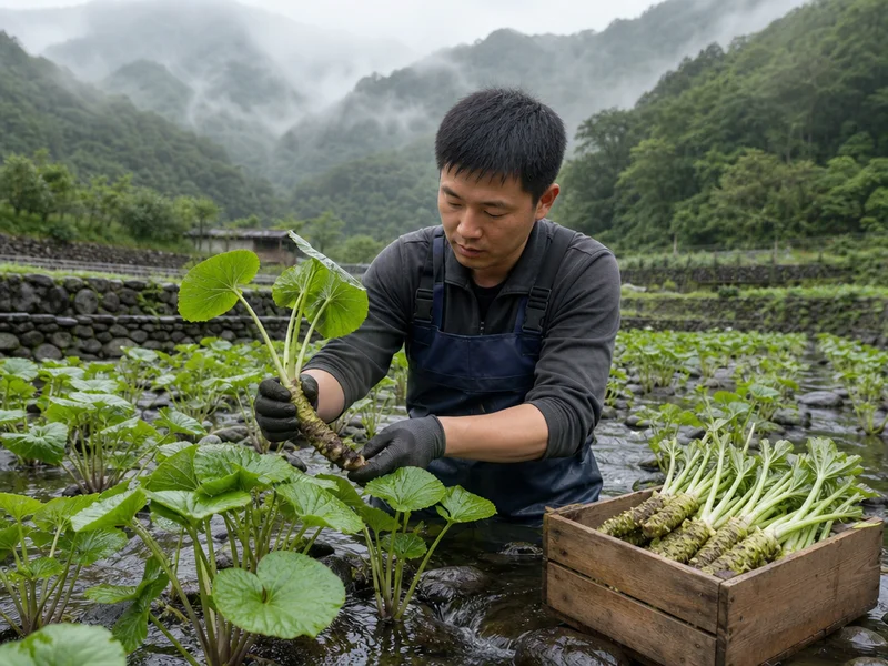台灣山葵的產地與價格：從阿里山退場到低海拔新模式：水耕床裡生長的台灣山葵